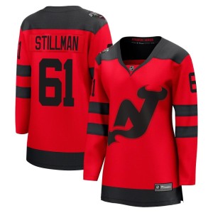 New Jersey Devils Chase Stillman Official Red Fanatics Branded Breakaway Women's 2024 Stadium Series NHL Hockey Jersey