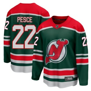 New Jersey Devils Brett Pesce Official Green Fanatics Branded Breakaway Youth 2020/21 Special Edition NHL Hockey Jersey