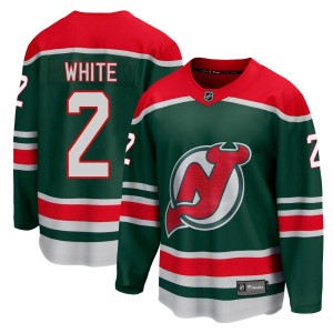 New Jersey Devils Colton White Official White Fanatics Branded Breakaway Youth Green 2020/21 Special Edition NHL Hockey Jersey