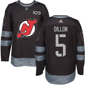 New Jersey Devils Brenden Dillon Official Black Authentic Adult 1917-2017 100th Anniversary NHL Hockey Jersey