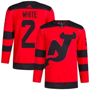 New Jersey Devils Colton White Official White Adidas Authentic Adult Red 2024 Stadium Series Primegreen NHL Hockey Jersey