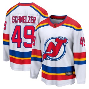 New Jersey Devils Ryan Schmelzer Official White Fanatics Branded Breakaway Adult Special Edition 2.0 NHL Hockey Jersey