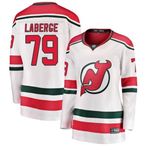 New Jersey Devils Samuel Laberge Official White Fanatics Branded Breakaway Women's Alternate NHL Hockey Jersey