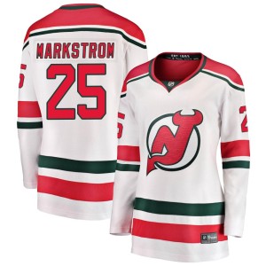 New Jersey Devils Jacob Markstrom Official White Fanatics Branded Breakaway Women's Alternate NHL Hockey Jersey