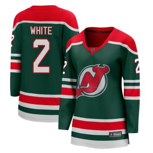 New Jersey Devils Colton White Official White Fanatics Branded Breakaway Women's Green 2020/21 Special Edition NHL Hockey Jersey