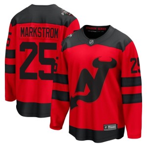 New Jersey Devils Jacob Markstrom Official Red Fanatics Branded Breakaway Adult 2024 Stadium Series NHL Hockey Jersey