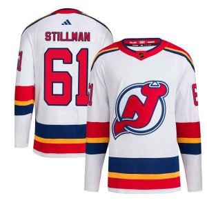 New Jersey Devils Chase Stillman Official White Adidas Authentic Adult Reverse Retro 2.0 NHL Hockey Jersey