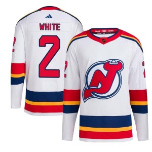 New Jersey Devils Colton White Official White Adidas Authentic Adult Reverse Retro 2.0 NHL Hockey Jersey